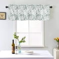 thumbnail image 3 of Valance Curtains for Windows, Vintage Grey and Green Leaves Semi Sheer Curtain Valance, Short Rod Pocket Window Treatment, Window Valance Curtains for Kitchen Living Room Bedroom Windows 54"x18", 3 of 6