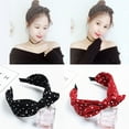 thumbnail image 2 of Grofry Women Hair Hoop Sweet Polka Dot Print Bowknot Wide Band Cloth Headband Headwrap, 2 of 8