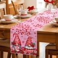 thumbnail image 5 of Valentine's Day Table Runner - 90 Inch Long Gnomes Roses Loves Romantic Watercolor Cotton and Linen Blended Dress Scarves Farmhouse Table Runner for Kitchen Dining, Coffee Table, 13" x 90", 5 of 8