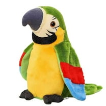 Gytml Talking Parrot Toy, Repeat What You Say Parrot Toys With Flapping Wings, Interactive Electronic Funny Rcording Singing Parrot Tummy Time Toy Talking Stuffed Animal Birthday Gifts C-22cm