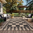 thumbnail image 4 of FairOnly 8'x10'Checkerboard & Diamond Washable Area Rug for Bedroom Non Slip Ultra Thin Pet Friendly Geometric Carpet for Modern Living Room,Black Camel, 4 of 7
