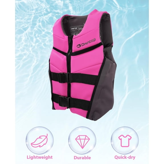 Youth Swim Vest - Lightweight & Quick-Dry, Adjustable Buckles & Zipper for Kayaking, Swimming Training, Boating - Fits 50-125 lbs