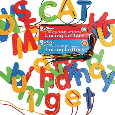 UPC: 0734653031332 | READY 2 LEARN Lacing Alphabet – Uppercase and Lowercase – Set of 52