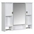 thumbnail image 4 of DEALTOPS Stylish Wall Mounted Bathroom Mirror Cabinet with Open Shelves and Towel Racks, White, 4 of 7