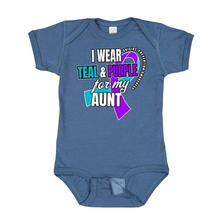 

Inktastic Suicide Prevention I Wear Teal and Purple for My Aunt Gift Baby Boy or Baby Girl Bodysuit