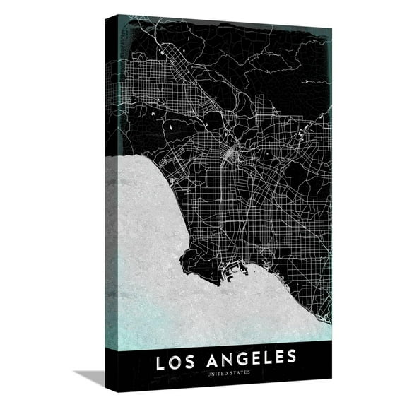 Art.com LOS ANGELES Stretched Canvas Print Wall Art, 12" x 18"