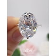 thumbnail image 5 of 14x10mm - 18x13mm Oval Cut, Compass Set NEWS Prongs, 6A Quality Cubic Zirconia Statement Ring, Sterling Silver, Made to Order, 5 of 5
