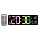 thumbnail image 3 of Reloj de pared digital Reloj despertador dual Luz ambiental colorida Brillo ajustable Reloj electrónico moderno para el hogar y la sala de estar, 3 of 9