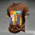 thumbnail image 2 of GrmtClth Mens We the People Means Everyone Shirts Pried Rainbow Flag Pattern Top Equality Short Sleeves T-Shirts Relaxed Fit Round Neck Clothes Coffee S, 2 of 4