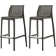 thumbnail image 1 of Milos Bar Stool, Set de 2, Taburete Inyectado en Polipropileno,Fibra de Vidrio,Protección UV, Altura 75cm, Apilable, Respaldo y Reposapiés, Sala de Fiesta, Patio, Cocina y Bar (Negro Grafito), 1 of 7