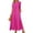 Hot Pink, variant on ZZwxWA Ladies Soft Maxi Dress Short Sleeve Solid Color Casual Long Dress Round Neck Womens Casual T-Shirt Dress with Pockets