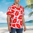 thumbnail image 3 of Yiaed Lips Kiss Print Hawaiian Shirt for Men Short Sleeve Button Down Shirts Beach Shirts for Men,Small, 3 of 7