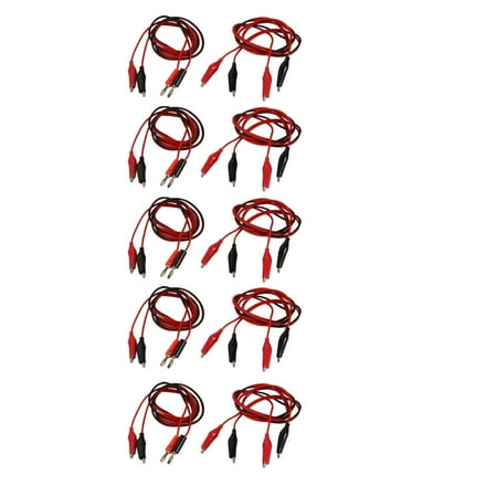 - 10 Pairs Alligator to Banana Connector Cable Jumper Wire Test Leads 1m Length