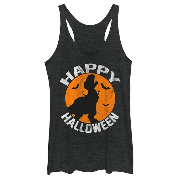 Women's Toy Story Halloween Rex Silhouette  Racerback Tank Top Black Heather X Large
