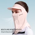 thumbnail image 4 of Ciclismo Sombrero para el sol de golf al aire libre UPF50+ Visera de seda helada Mascarilla Cuello polaina (rosa) Ehuebsd Para estrenar, 4 of 9
