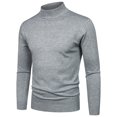 thumbnail image 2 of adviicd Sweaters for Men Winter Mens Slim Fit Turtleneck Sweater Long Sleeve Thermal Shirt Top Autumn Winter Male Knitwear Pullover (Grey,XL), 2 of 8