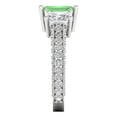 thumbnail image 3 of Clara Pucci 14K White Gold 3.61ct Green Three-Stone Ring for Women, 3 of 8