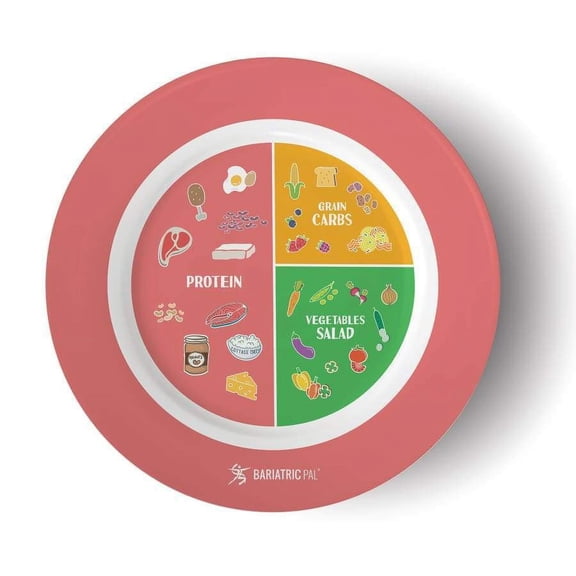 Bariatric Portion Control Plate by BariatricPal 2.0 - Pink Size: 1-Pack