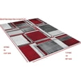 thumbnail image 4 of Boxes/Cubism/Squares Modern Abstract Contemporary Hand Carved Area Rug-Silver/Lava Red/Gray/Black, 4 of 7
