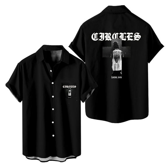 SAINt JHN Circles Short Sleeved Shirts Hip Hop Shirt Casual Tshirt Fashion Clothes
