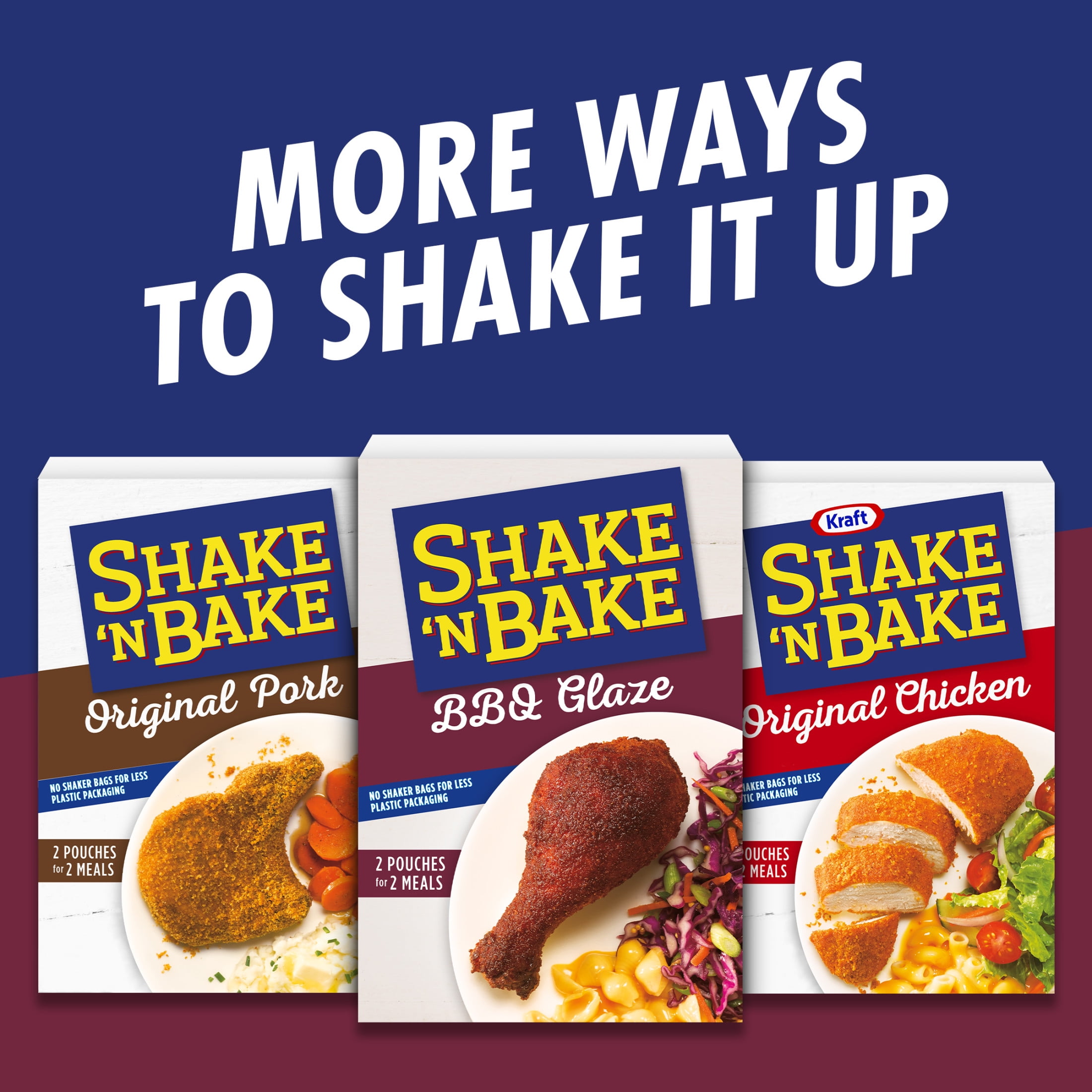 Shake 'N Bake BBQ Glaze Seasoned Coating Mix, 6 oz Box, 2 Count Packets