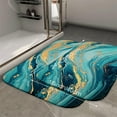 1pc Marble Pattern with Blue and Absorbent Non-Slip Bathroom Thickened ...