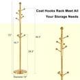 thumbnail image 2 of SDJPOI 72" Modern Stainless Steel Coat Rack with Painted Finish, Removable Brackets & Solid Wood Reinforcement（Gold), 2 of 7