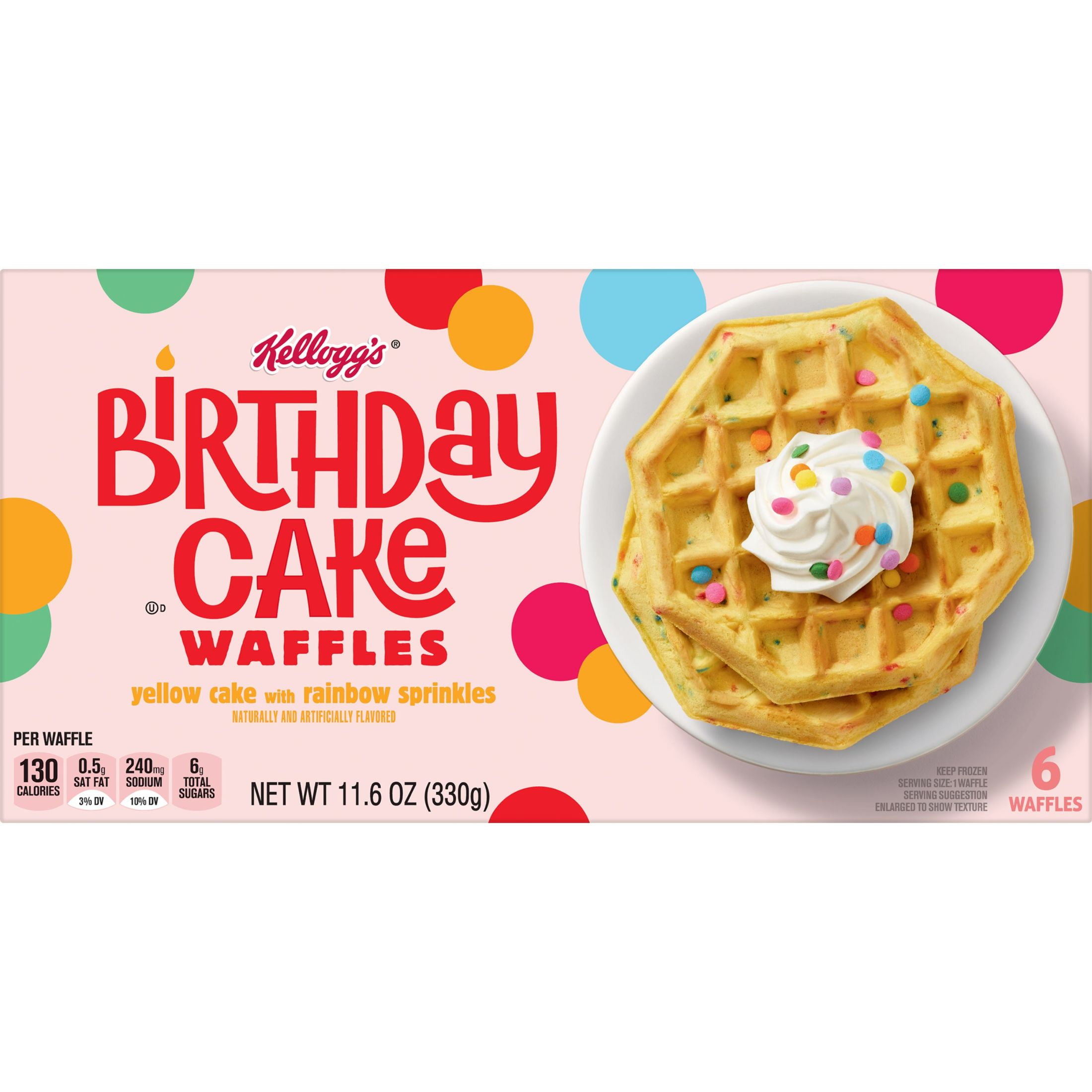 Kellogg's Birthday Cake Frozen Waffles, 11.6 oz (Frozen)