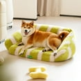 thumbnail image 6 of Mewoofun Fluffy Soft Dog Bed Couch, Large Cat Sofa for Dogs &Cats,Green & White,35.5 x 23.6, 6 of 7