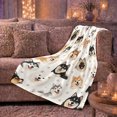 thumbnail image 6 of Happy Spitz Dogs Hearts Scene, Playful Pet Portrait Pattern, Warm Flannel Blanket for Living Room and Bedroom with Detailed Artwork, Dog Lovers Halloween Gift, Pet Lover Home Decor, 6 of 9