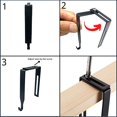 thumbnail image 5 of Adjustable Cubicle Hangers, Universal Partition Hanger Set, Panel Wall Metal Cubicle Door Hanger Hook for Picture Clothing, Adjusted to fit Panels with 1.34 to 3.5 Inch Thickness (8 Pack), 5 of 5