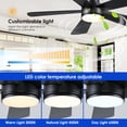 thumbnail image 3 of Ventilador de techo Hounberi 46" negro con luz empotrada y control remoto, 3 of 9