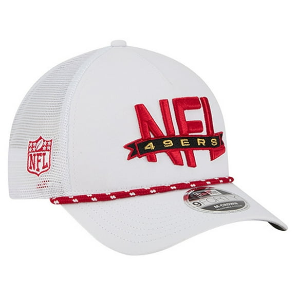 Men's New Era White San Francisco 49ers NFL 9FORTY A-Frame M-Crown Adjustable Trucker Hat