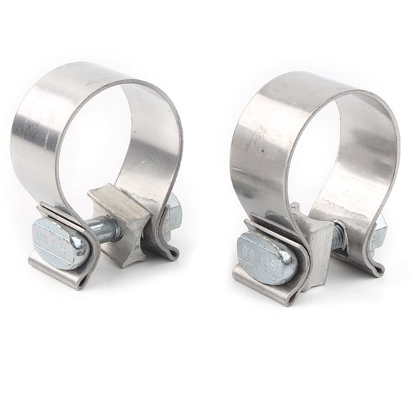 NS Pack of 2, 1.75 inch Stainless Steel Muffler Exhaust Clamp Replacement for Harley Davidson