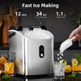 thumbnail image 6 of FREE VILLIGE Nugget Ice Maker Countertop with Soft Chewable Ice, Portable Sonic Ice Maker with Basket and Scoop, Removable Top Cover, Auto-Cleaning for Home/Party/RV/Camping (Stainless Steel Silver), 6 of 9