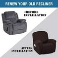 thumbnail image 4 of Super Stretch Couch Covers Recliner Covers Recliner Chair Covers Form Fitted Standard/Oversized Power Lift Reclining Slipcovers, Feature Soft Thick Jacquard, Chocolate, 2 Pack, 4 of 7