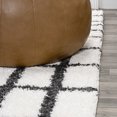 thumbnail image 4 of JONATHAN Y MOROCCAN HYPE 2 x 10 Runner Rug, Arenal Geometric Grid Shag - White/Gray, MOH409A-210, 4 of 9