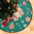 thumbnail image 4 of Christmas Lollipops Candy Cane Christmas Tree Mats Waterproof Tree Skirt, Gingerbread Cookies Xmas Tree Stand Tray Mat Floor Protector Pad for Holiday Party Decoration, 28.3", 4 of 6