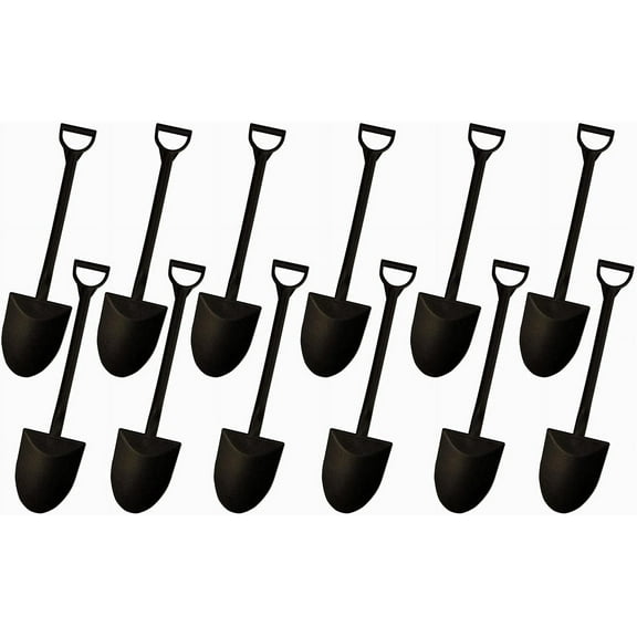 Mini Shovel Shape Spoons,Disposable Plastic Dessert Spoon,Black(60)