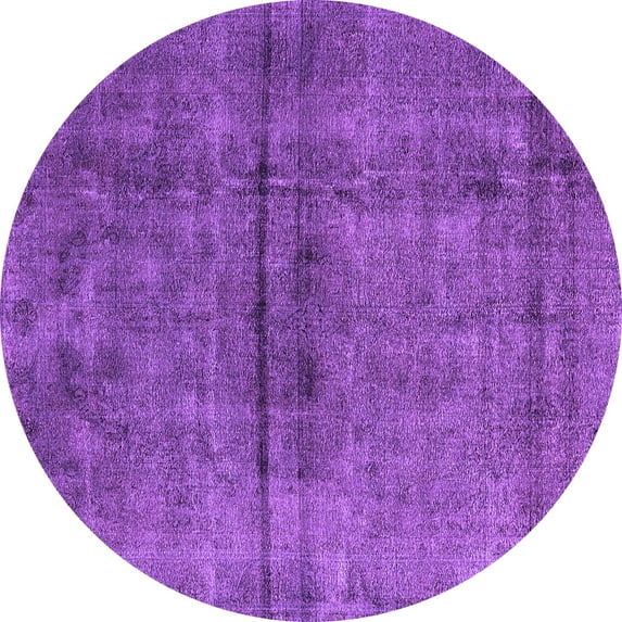 Ahgly Company Indoor Round Oriental Purple Industrial Area Rugs, 6' Round
