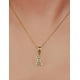 thumbnail image 3 of Collar con dije de oro laminado letra brillos I, 3 of 6