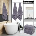 thumbnail image 2 of Juego de toallas de baño MOONQUEEN de microfibra de secado rápido, paquete de 2, color gris, 2 of 7