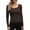 Brown, variant on Womens Long Sleeve Scoop Neck Ribbed Knit Tops Casual Slim Fitted Basic Shirts