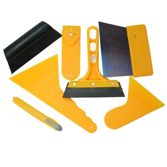 WEAVILUX Window Tint Tool Car Cleaning Tool Kit Yellow Metal 7pcs