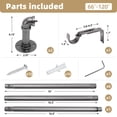 thumbnail image 4 of 66" to 120"Curtain Rods for Windows, 1 inch Industrial Curtain Rod, Adjustable Wrap Around Curtain Rods, Industrial Indoor/Outdoor Curtain Rod, Darksliver, 4 of 7