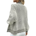 thumbnail image 4 of Long Sleeved Open Front Women Casual Knit Waffle Cardigan Coat, 4 of 6