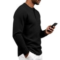 thumbnail image 4 of UDAUDU Men's Henley Shirts Long Sleeve Casual Waffle T-Shirts 2026 Fall Fashion Button Pullover Winter Sweaters Tee Shirt Black L, 4 of 8