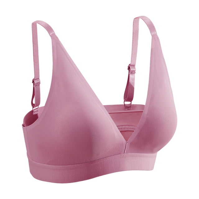 Timegard Womens Bras Deep V Wireless Adjustable Strap Seamless Solid Color Comfortable Sleep Bralettes