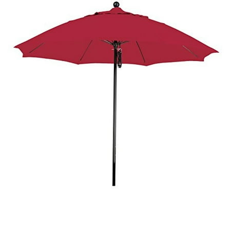 - Eclipse Collection 9 Complete Fiberglass Market Umbrella Pulley Open Black/Pacifica/Red