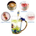 thumbnail image 3 of Taza de té con forma de flor AISVELDY, taza de cristal con cuchara, caja de regalo, 3 of 7